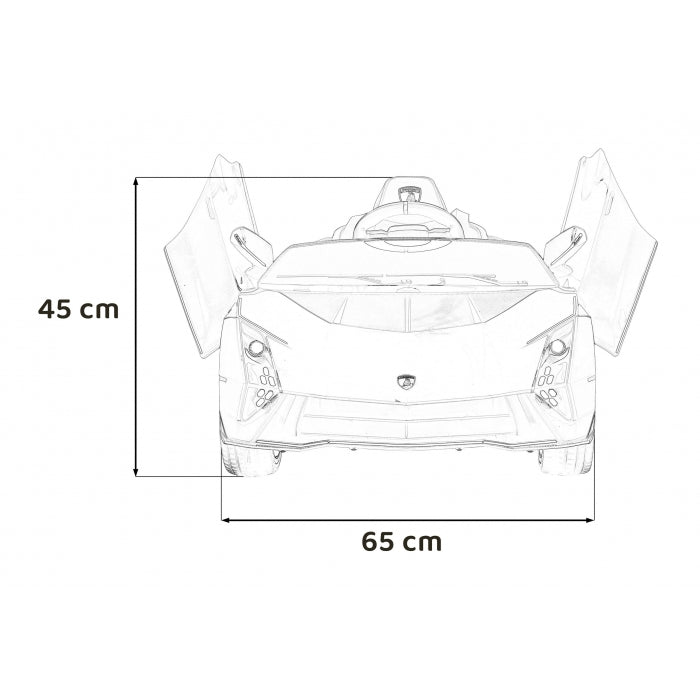 Masinuta electrica cu telecomanda LAMBORGHINI INVENCIBLE, roti EVA, scaun tapitat, 115x65x45 cm, putere 140W - Alb