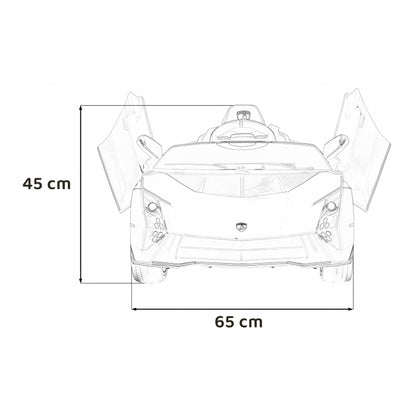 Masinuta electrica cu telecomanda LAMBORGHINI INVENCIBLE, roti EVA, scaun tapitat, 115x65x45 cm, putere 140W - Alb