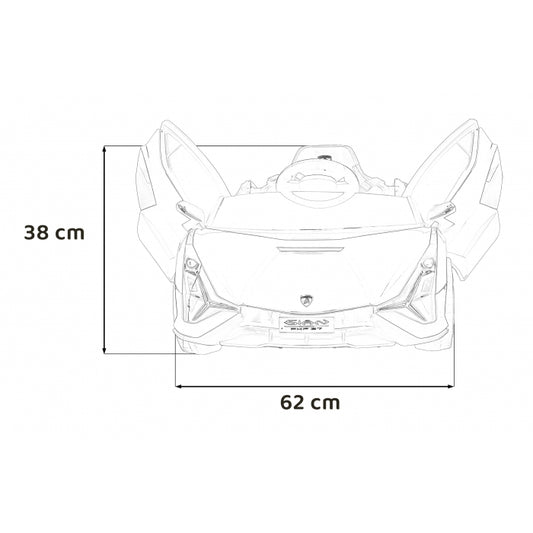 Masinuta electrica cu telecomanda LAMBORGHINI SIAN, roti EVA, scaun tapitat, 108x62x38 cm, putere 106W - Alb