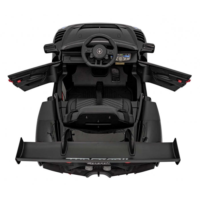 Masinuta electrica cu telecomanda MASERATI MC20 GT2, roti EVA, scaun tapitat, 115x61x46 cm, putere 110W - Negru