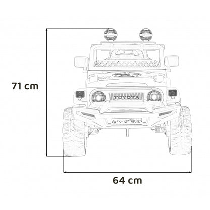 Masinuta electrica cu telecomanda TOYOTA FJ CRUISER 4 X 4, roti EVA, scaun tapitat, 100x64x71 cm, putere 90W - Negru