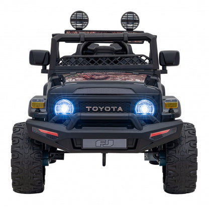 Masinuta electrica cu telecomanda TOYOTA FJ CRUISER 4 X 4, roti EVA, scaun tapitat, 100x64x71 cm, putere 90W - Negru