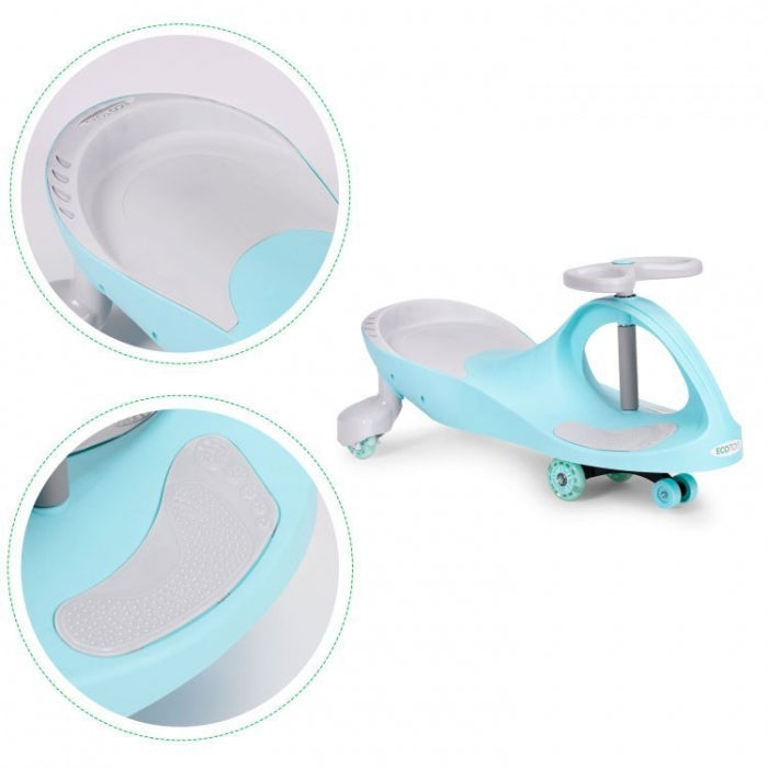 Trotineta gravitationala tip barca cu roti LED Ecotoys YM-SW-1 - Albastru - Resigilat