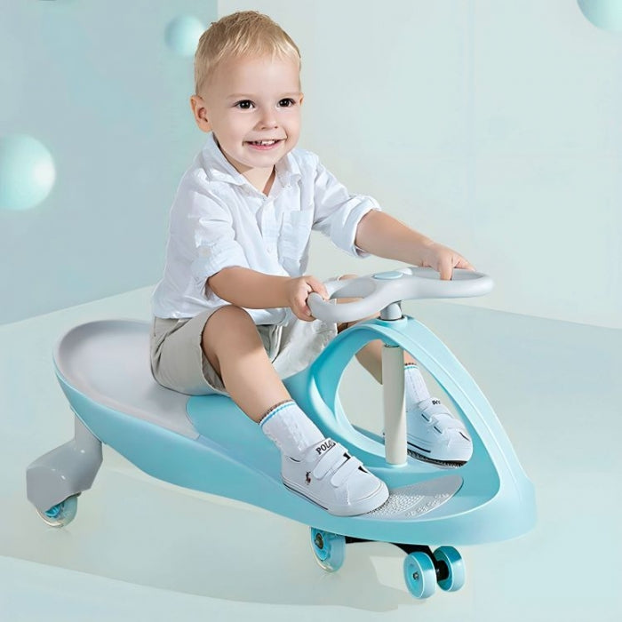 Trotineta gravitationala tip barca cu roti LED Ecotoys YM-SW-1 - Albastru - Resigilat