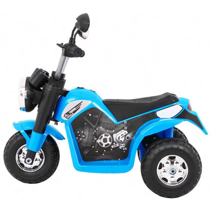 Motocicleta electrica MiniBike, roti din plastic, scaun tapitat, 71x53x57 cm, putere 6V - Albastru