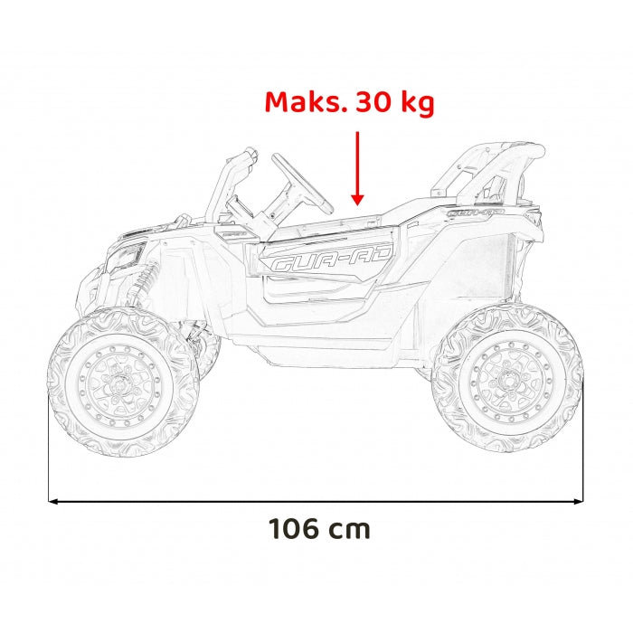 ATV electric cu telecomanda BUGGY DEFEND 4 X 4 JH-105, roti EVA, scaun tapitat, 106x75x59 cm, putere 140W - Albastru