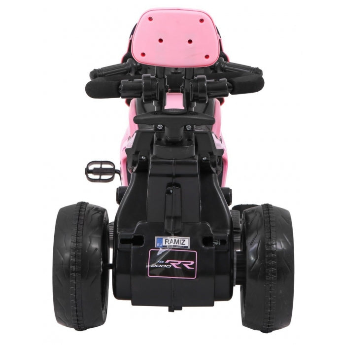 Motocicleta electrica 3 in 1, HL108, roti si scaun din plastic, 78x39x59 cm, putere 20W - Roz