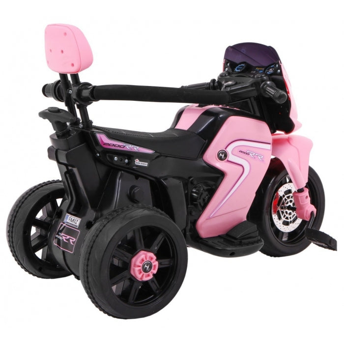 Motocicleta electrica 3 in 1, HL108, roti si scaun din plastic, 78x39x59 cm, putere 20W - Roz