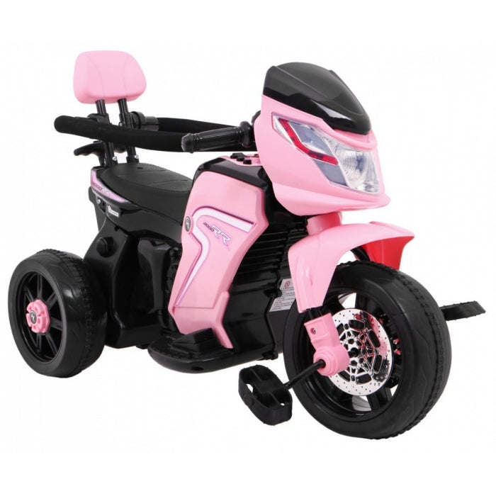 Motocicleta electrica 3 in 1, HL108, roti si scaun din plastic, 78x39x59 cm, putere 20W - Roz
