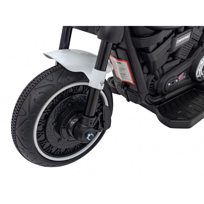 Motocicleta electrica CHOPPER FASTER AHL008, roti si scaun din plastic, 78x30x55 cm, putere 20W - Alb