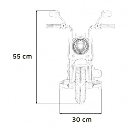 Motocicleta electrica CHOPPER FASTER AHL008, roti si scaun din plastic, 78x30x55 cm, putere 20W - Albastru