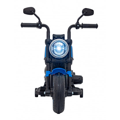 Motocicleta electrica CHOPPER FASTER AHL008, roti si scaun din plastic, 78x30x55 cm, putere 20W - Albastru