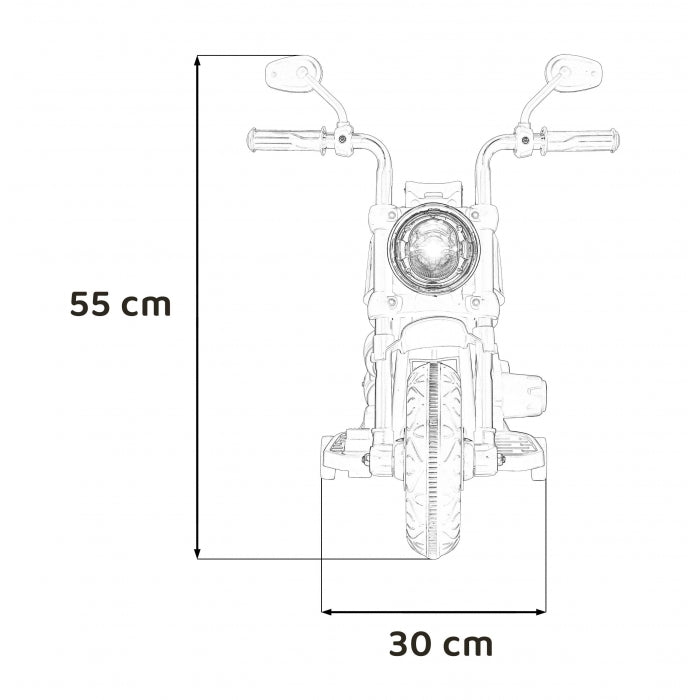 Motocicleta electrica CHOPPER FASTER AHL008, roti si scaun din plastic, 78x30x55 cm, putere 20W - Rosu