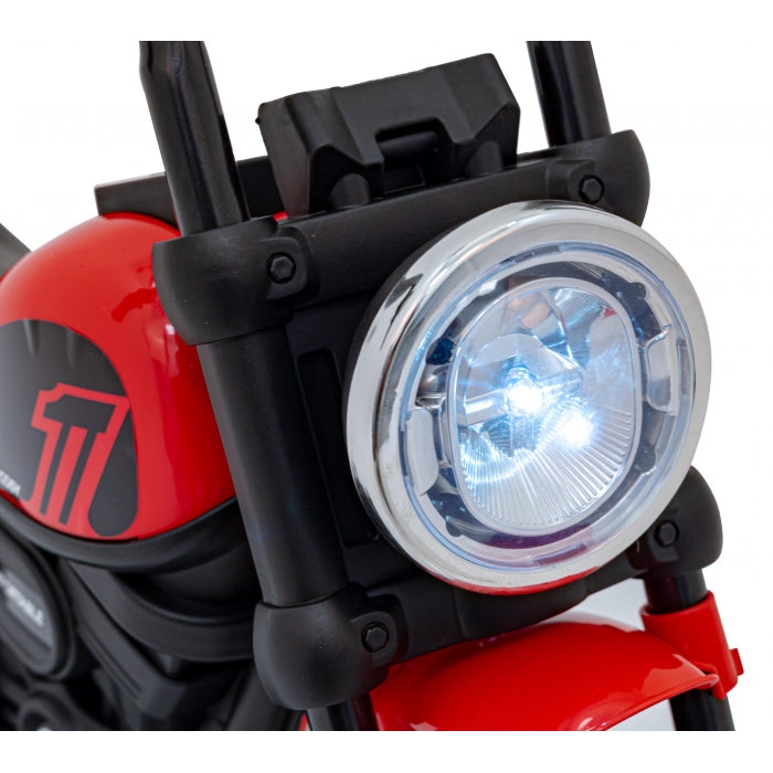 Motocicleta electrica CHOPPER FASTER AHL008, roti si scaun din plastic, 78x30x55 cm, putere 20W - Rosu