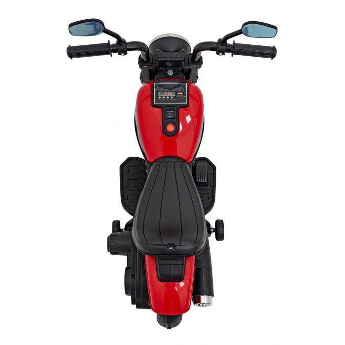 Motocicleta electrica CHOPPER FASTER AHL008, roti si scaun din plastic, 78x30x55 cm, putere 20W - Rosu