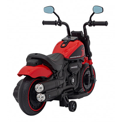 Motocicleta electrica CHOPPER FASTER AHL008, roti si scaun din plastic, 78x30x55 cm, putere 20W - Rosu