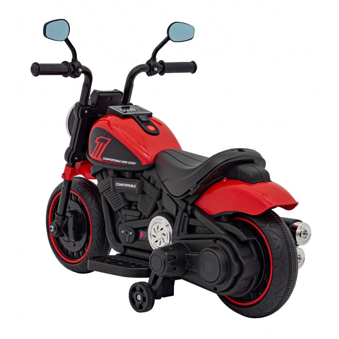 Motocicleta electrica CHOPPER FASTER AHL008, roti si scaun din plastic, 78x30x55 cm, putere 20W - Rosu