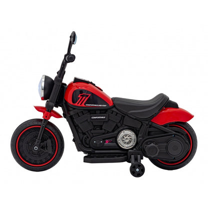 Motocicleta electrica CHOPPER FASTER AHL008, roti si scaun din plastic, 78x30x55 cm, putere 20W - Rosu