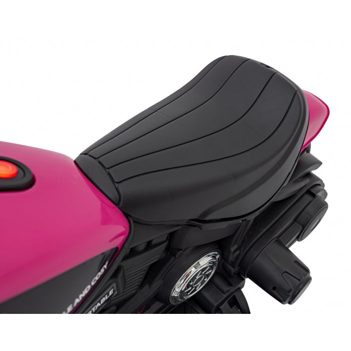 Motocicleta electrica CHOPPER FASTER AHL008, roti si scaun din plastic, 78x30x55 cm, putere 20W - Roz