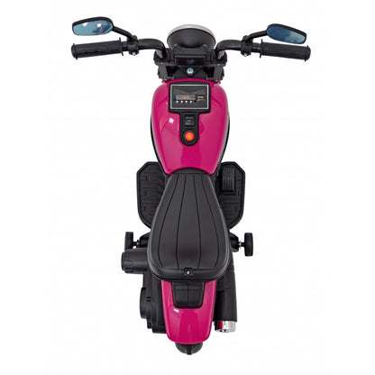 Motocicleta electrica CHOPPER FASTER AHL008, roti si scaun din plastic, 78x30x55 cm, putere 20W - Roz