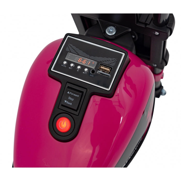 Motocicleta electrica CHOPPER FASTER AHL008, roti si scaun din plastic, 78x30x55 cm, putere 20W - Roz