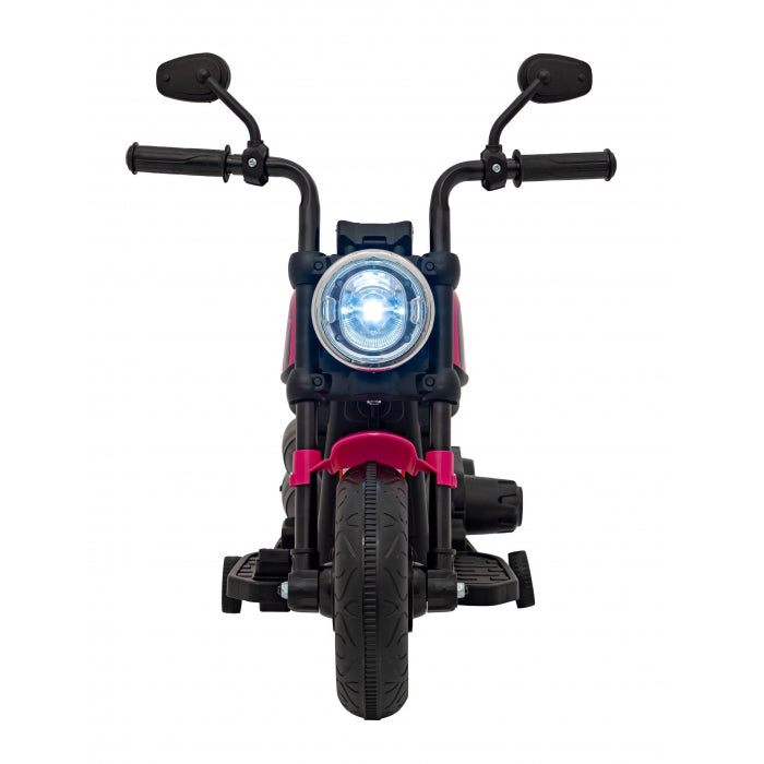 Motocicleta electrica CHOPPER FASTER AHL008, roti si scaun din plastic, 78x30x55 cm, putere 20W - Roz