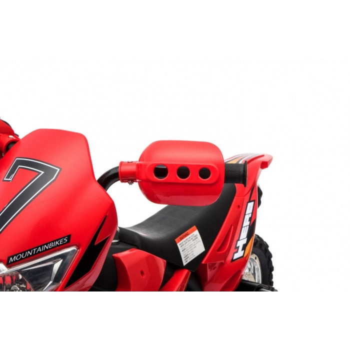 Motocicleta electrica CROSS BDM0912, roti si scaun din plastic + 2 roti ajutatoare, 105x50x72 cm, putere 6V - Rosu