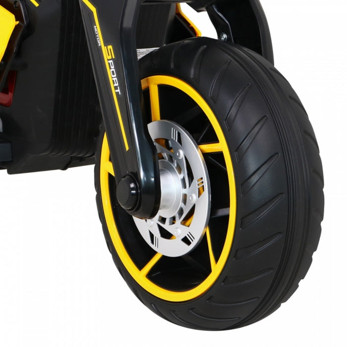 Motocicleta electrica FUTURE LL8001-A, roti EVA, scaun din plastic, 109x54x68 cm, putere 50W - Galben