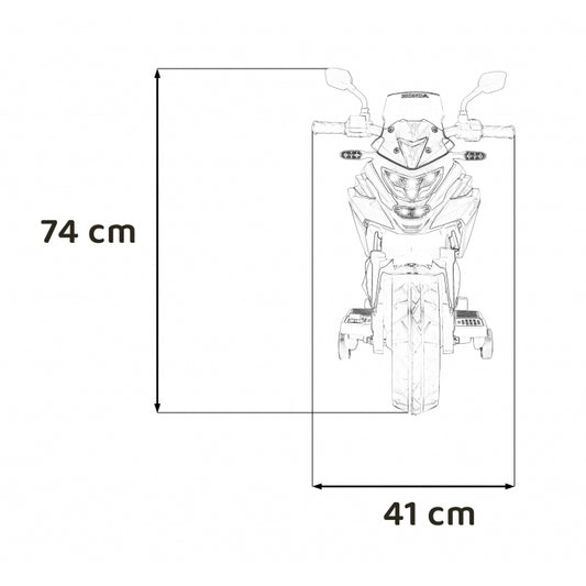 Motocicleta electrica HONDA NC750X, roti si scaun din plastic, 103x41x74 cm, putere 70W - Alb