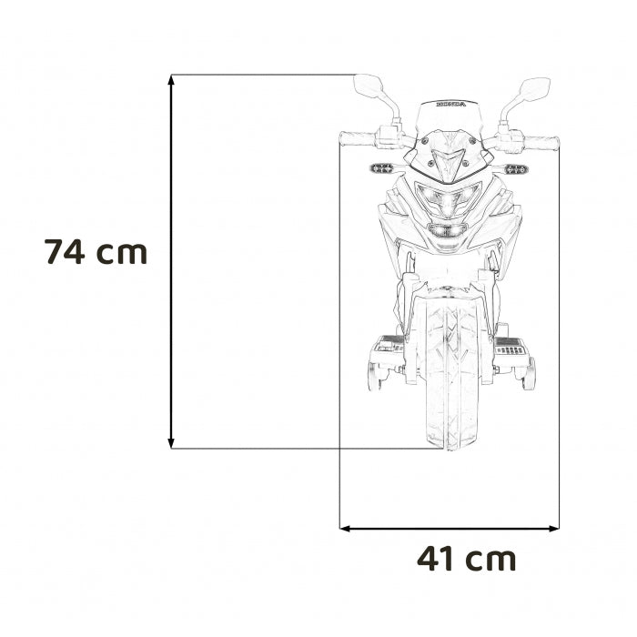 Motocicleta electrica HONDA NC750X, roti si scaun din plastic, 103x41x74 cm, putere 70W - Galben