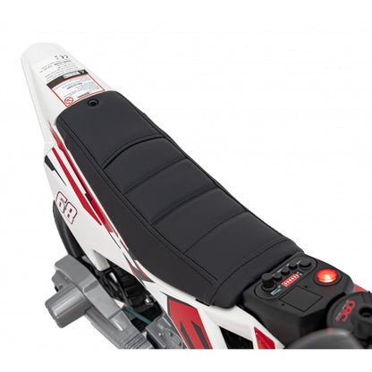 Motocicleta electrica PANTONE 361C, roti EVA + 2 roti ajutatoare, scaun tapitat, 108x59x72 cm, putere 60W - Rosu