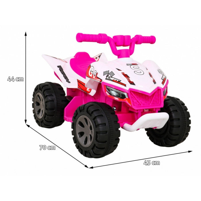 ATV electric The Fastest, roti si scaun din plastic, 70x43x44 cm, putere 25W - Roz