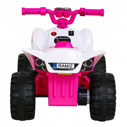 ATV electric The Fastest, roti si scaun din plastic, 70x43x44 cm, putere 25W - Roz