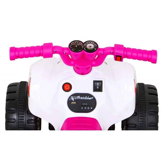 ATV electric The Fastest, roti si scaun din plastic, 70x43x44 cm, putere 25W - Roz