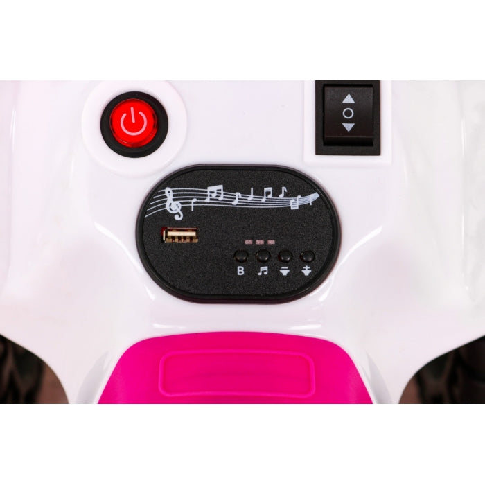 ATV electric The Fastest, roti si scaun din plastic, 70x43x44 cm, putere 25W - Roz