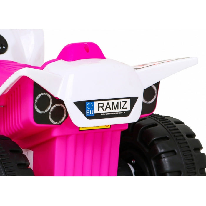 ATV electric The Fastest, roti si scaun din plastic, 70x43x44 cm, putere 25W - Roz