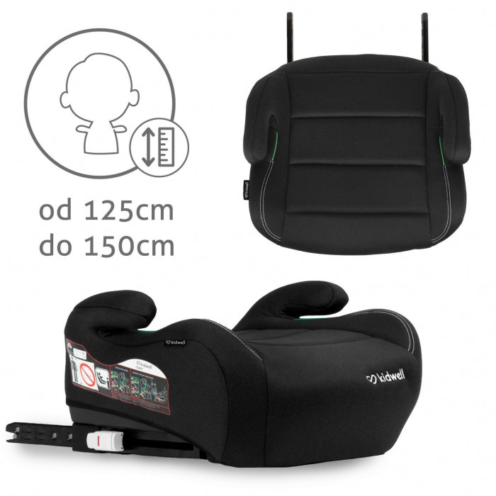 Inaltator auto 125-150 cm cu ISOFIX Kidwell Ovan - Black