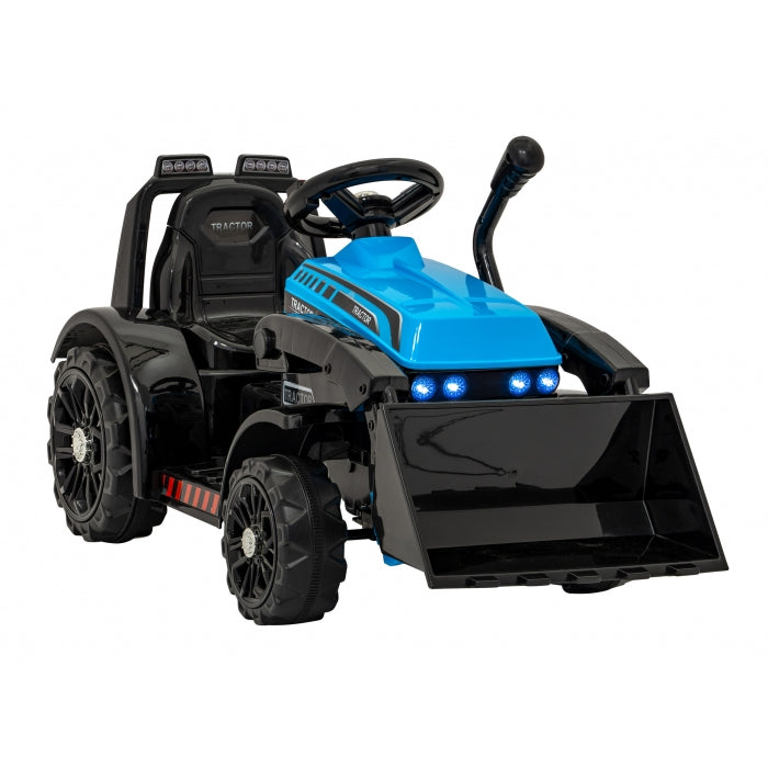 Buldozer electric cu cupa mobila ZP1001B, roti si scaun din plastic, 86x40x42 cm, putere 25W - Albastru