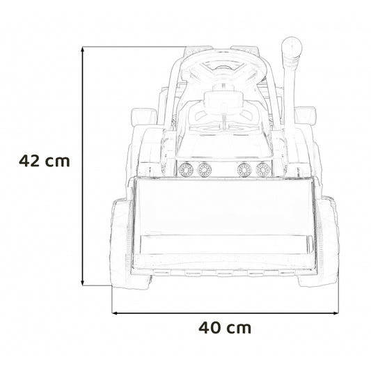 Buldozer electric cu cupa mobila ZP1001B, roti si scaun din plastic, 86x40x42 cm, putere 25W - Galben