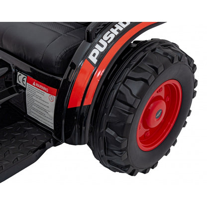 Excavator electric cu brat mobil HL389, roti EVA, scaun tapitat, 124x65x65 cm, putere 70W - Rosu