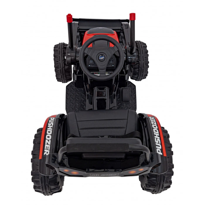 Excavator electric cu brat mobil HL389, roti EVA, scaun tapitat, 124x65x65 cm, putere 70W - Rosu