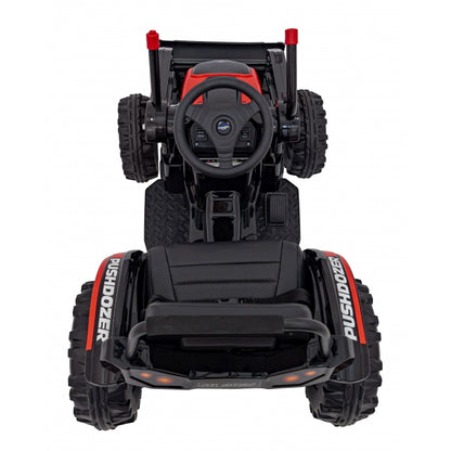 Excavator electric cu brat mobil HL389, roti EVA, scaun tapitat, 124x65x65 cm, putere 70W - Rosu