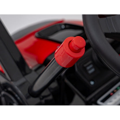 Excavator electric cu brat mobil HL389, roti EVA, scaun tapitat, 124x65x65 cm, putere 70W - Rosu