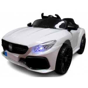 Masinuta electrica cu telecomanda si functie de balansare Cabrio Z6, 88x47x40 cm, varsta 1-4 ani, roti si scaun din plastic, putere 70W, R-Sport - Alb