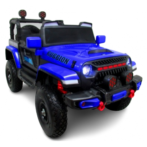 Masinuta electrica cu telecomanda si functie de balansare Jeep X7 4X4, 115x58x66 cm, varsta 2-5 ani, scaun tapitat, roti gonflabile, putere 140W, R-Sport - Albastru