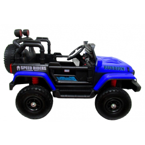 Masinuta electrica cu telecomanda si functie de balansare Jeep X7 4X4, 115x58x66 cm, varsta 2-5 ani, scaun tapitat, roti gonflabile, putere 140W, R-Sport - Albastru