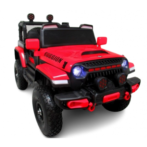 Masinuta electrica cu telecomanda si functie de balansare Jeep X7 4X4, 115x58x66 cm, varsta 2-5 ani, scaun tapitat, roti gonflabile, putere 140W, R-Sport - Rosu