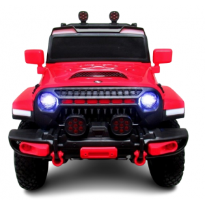 Masinuta electrica cu telecomanda si functie de balansare Jeep X7 4X4, 115x58x66 cm, varsta 2-5 ani, scaun tapitat, roti gonflabile, putere 140W, R-Sport - Rosu