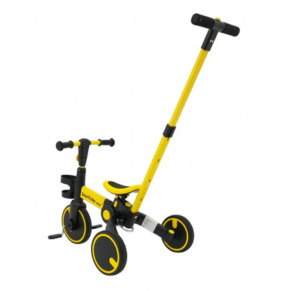 Tricicleta cu pedale 3 in 1 si roti din cauciuc SporTrike - Galben