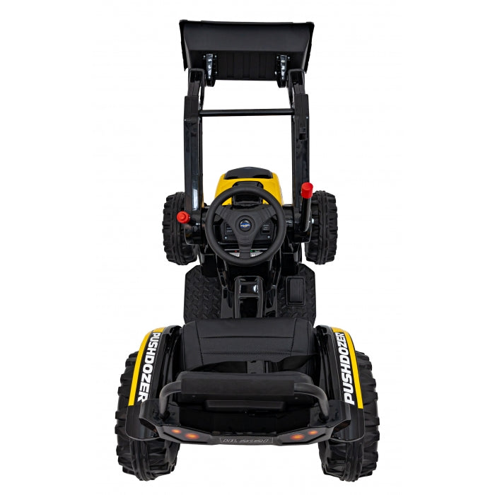 Excavator electric cu brat mobil HL389, roti EVA, scaun tapitat, 124x65x65 cm, putere 70W - Galben